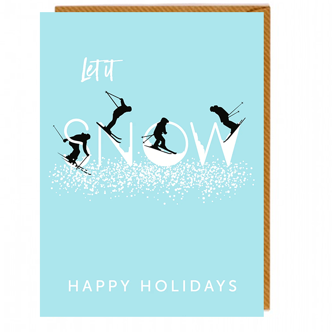 Let It Snow Skiers Card
