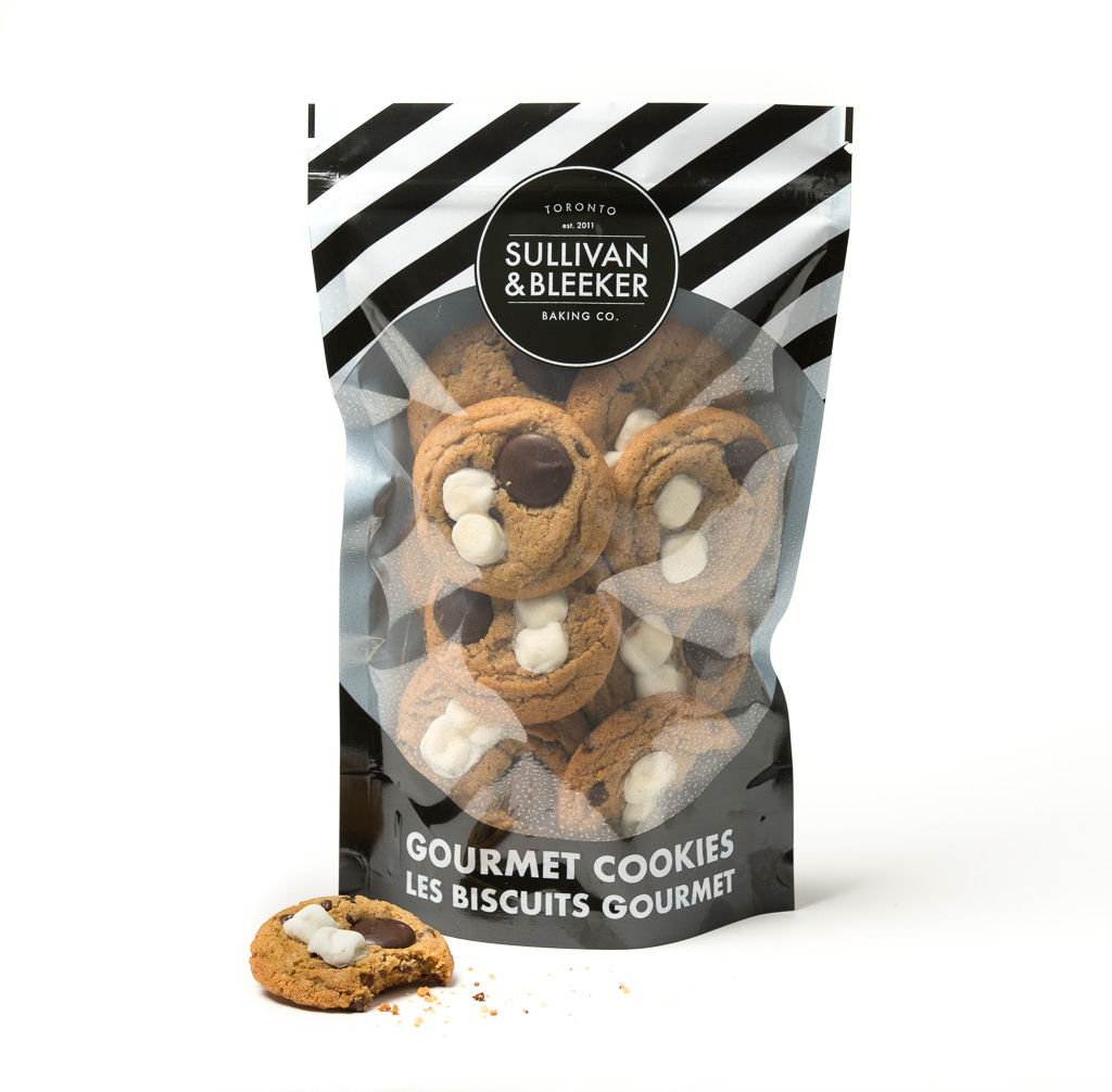 14 Mini S'mores nut-free graham cracker cookies in a resealable zip-top bag, perfect for catering and dessert tables in Toronto.